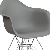 Alonza Series Moss Gray Plastic Chair with Chrome Base