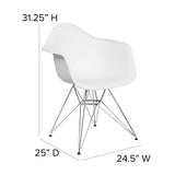Alonza Series White Plastic Chair with Chrome Base