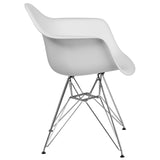 Alonza Series White Plastic Chair with Chrome Base