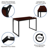 Tiverton Industrial Modern Desk - Commercial Grade Office Computer Desk and Home Office Desk - 47" Long (Mahogany/Black)