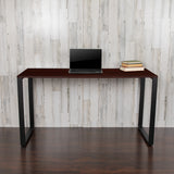 Modern Commercial Grade Desk Industrial Style Computer Desk Sturdy Home Office Desk - 55" Length-Mahogany  by Office Chairs PLUS