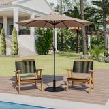 Tan 9 FT Round Umbrella with 1.5" Diameter Aluminum Pole with Crank and Tilt Function by Office Chairs PLUS