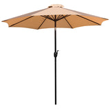 Tan 9 FT Round Umbrella with 1.5" Diameter Aluminum Pole with Crank and Tilt Function