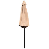 Tan 9 FT Round Umbrella with 1.5" Diameter Aluminum Pole with Crank and Tilt Function