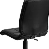 Mid-Back Black Quilted Vinyl Swivel Task Office Chair 