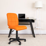 Mid-Back Orange Quilted Vinyl Swivel Task Office Chair GO-1691-1-ORG-GG