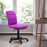 Mid-Back Purple Quilted Vinyl Swivel Task Office Chair by Office Chairs PLUS