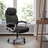 Big & Tall 500 lb. Rated Office Chair with Arms | Black Fabric Executive Ergonomic Office Chair