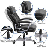 HERCULES Series Big & Tall 500 lb. Rated Black LeatherSoft Executive Swivel Ergonomic Office Chair with Arms
