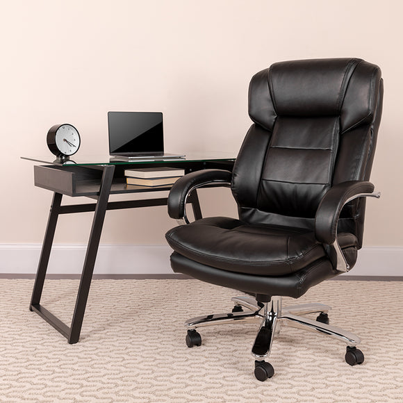 Big & Tall Office Chair | Black LeatherSoft Swivel Executive Desk Chair with Wheels by Office Chairs PLUS