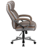 HERCULES Series Big & Tall 500 lb. Rated Taupe LeatherSoft Executive Swivel Ergonomic Office Chair with Extra Wide Seat