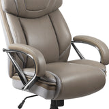 HERCULES Series Big & Tall 500 lb. Rated Taupe LeatherSoft Executive Swivel Ergonomic Office Chair with Extra Wide Seat