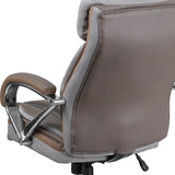 HERCULES Series Big & Tall 500 lb. Rated Taupe LeatherSoft Executive Swivel Ergonomic Office Chair with Extra Wide Seat