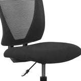 Ergonomic Mid-Back Mesh Drafting Chair with Black Fabric Seat and Adjustable Foot Ring