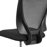 Ergonomic Mid-Back Mesh Drafting Chair with Black Fabric Seat and Adjustable Foot Ring