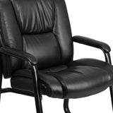 Reception Chairs | Black LeatherSoft Side Chairs for Reception and Office