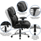 HERCULES Series 24/7 Intensive Use Big & Tall 400 lb. Rated Black LeatherSoft Executive Lumbar Ergonomic Office Chair