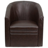 Brown LeatherSoft Barrel-Shaped Guest Chair