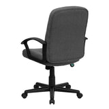 Mid-Back Gray Fabric Executive Swivel Office Chair with Nylon Arms