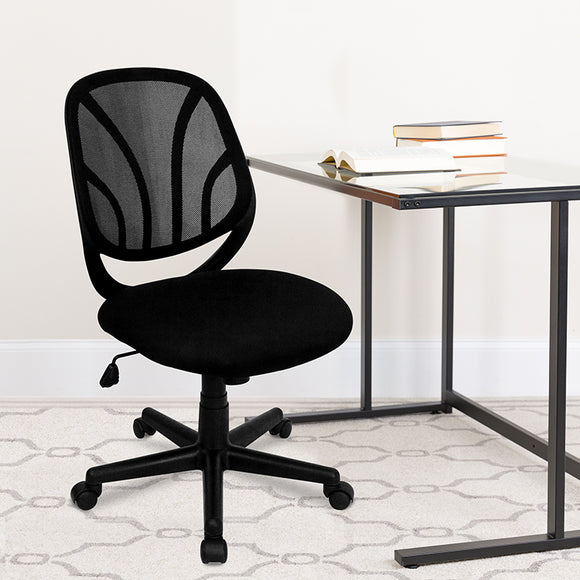 Y-GO Office Chair™ Mid-Back Black Mesh Swivel Task Office Chair by Office Chairs PLUS