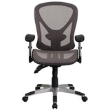 Mid-Back Transparent Gray Mesh Multifunction Executive Swivel Ergonomic Office Chair with Adjustable Arms