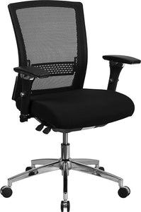 HERCULES Series 24/7 Intensive Use 300 lb. Rated Black Mesh Multifunction Ergonomic Office Chair with Seat Slider GO-WY-85-8-GG
