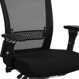 HERCULES Series 24/7 Intensive Use 300 lb. Rated Black Mesh Multifunction Ergonomic Office Chair with Seat Slider 