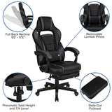 X40 Gaming Chair with Footrest and Massaging Lumbar - Black and Gray Racing Chair with Fully Reclining Back
