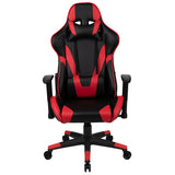 Gaming Chair with Lumbar support and  Fully Reclining Back in Red/Black
