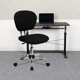 Mid-Back Black Mesh Padded Swivel Task Office Chair with Chrome Base by Office Chairs PLUS