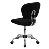 Mid-Back Black Mesh Padded Swivel Task Office Chair with Chrome Base