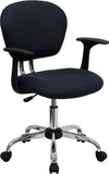 Mid-Back Gray Mesh Padded Swivel Task Office Chair with Chrome Base and Arms by Office Chairs PLUS