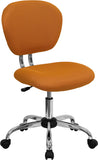 Mid-Back Orange Mesh Padded Swivel Task Office Chair with Chrome Base