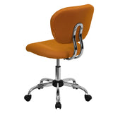 Mid-Back Orange Mesh Padded Swivel Task Office Chair with Chrome Base