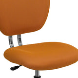 Mid-Back Orange Mesh Padded Swivel Task Office Chair with Chrome Base