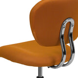 Mid-Back Orange Mesh Padded Swivel Task Office Chair with Chrome Base