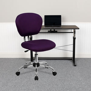 Mid-Back Purple Mesh Padded Swivel Task Office Chair with Chrome Base by Office Chairs PLUS