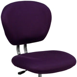 Mid-Back Purple Mesh Padded Swivel Task Office Chair with Chrome Base