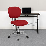 Mid-Back Red Mesh Padded Swivel Task Office Chair with Chrome Base by Office Chairs PLUS
