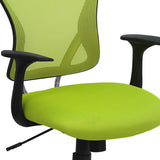 Mid-Back Green Mesh Swivel Task Office Chair with Chrome Base and Arms