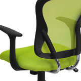 Mid-Back Green Mesh Swivel Task Office Chair with Chrome Base and Arms