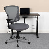 Mid-Back Gray Mesh Swivel Task Office Chair with Chrome Base and Arms by Office Chairs PLUS