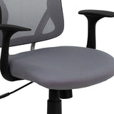 Mid-Back Gray Mesh Swivel Task Office Chair with Chrome Base and Arms