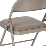 HERCULES Series Double Braced Gray Vinyl Folding Chair