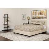 Tribeca Full Size Tufted Upholstered Platform Bed in Beige Fabric by Office Chairs PLUS