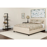 Tribeca King Size Tufted Upholstered Platform Bed in Beige Fabric by Office Chairs PLUS