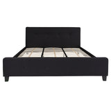 Tribeca King Size Tufted Upholstered Platform Bed in Black Fabric