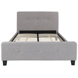 Tribeca Full Size Tufted Upholstered Platform Bed in Light Gray Fabric