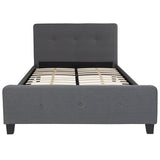 Tribeca Full Size Tufted Upholstered Platform Bed in Dark Gray Fabric