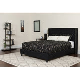 Riverdale Twin Size Tufted Upholstered Platform Bed in Black Fabric by Office Chairs PLUS
